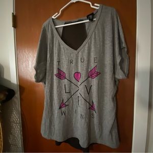 Torrid Size 3 Tee Says True Live Wins Sheer Back